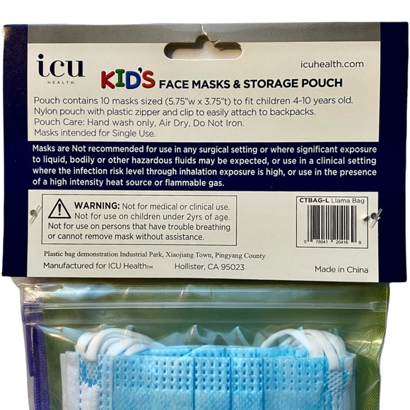 Kids Face Masks & Storage Pouch 2 Packs Children Face Masks with Storage Pouch - Picture 3 of 7